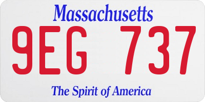 MA license plate 9EG737