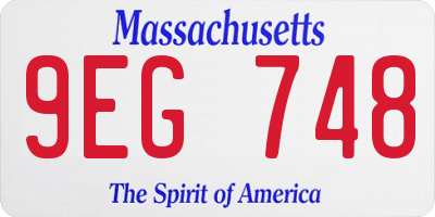 MA license plate 9EG748