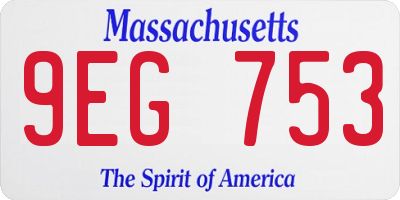 MA license plate 9EG753