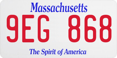 MA license plate 9EG868