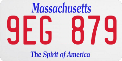 MA license plate 9EG879