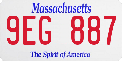 MA license plate 9EG887