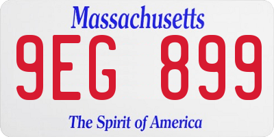 MA license plate 9EG899