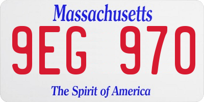 MA license plate 9EG970