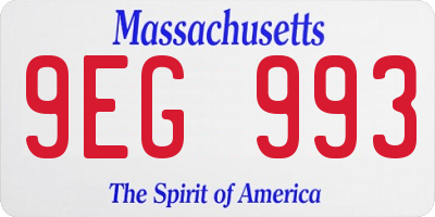 MA license plate 9EG993