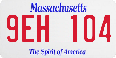 MA license plate 9EH104