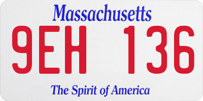 MA license plate 9EH136