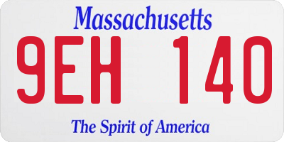MA license plate 9EH140