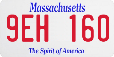 MA license plate 9EH160