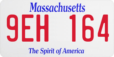 MA license plate 9EH164