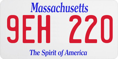 MA license plate 9EH220