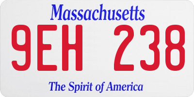 MA license plate 9EH238