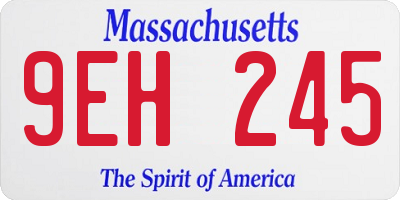 MA license plate 9EH245