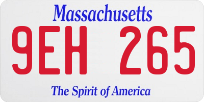 MA license plate 9EH265