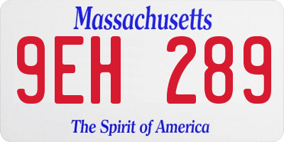 MA license plate 9EH289