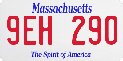 MA license plate 9EH290