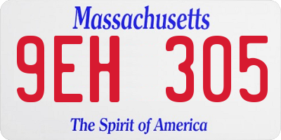 MA license plate 9EH305