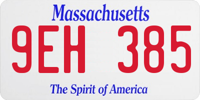 MA license plate 9EH385