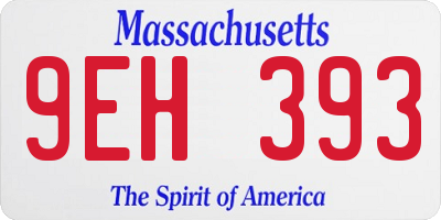 MA license plate 9EH393