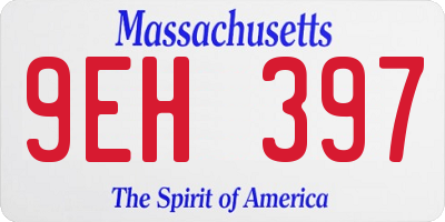 MA license plate 9EH397