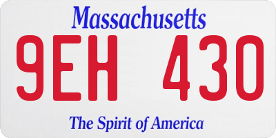 MA license plate 9EH430