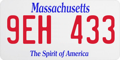 MA license plate 9EH433