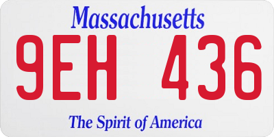 MA license plate 9EH436
