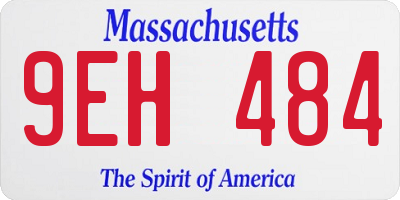 MA license plate 9EH484