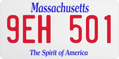 MA license plate 9EH501