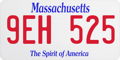 MA license plate 9EH525