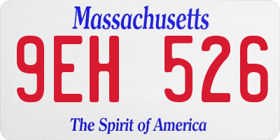 MA license plate 9EH526