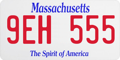 MA license plate 9EH555