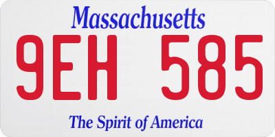 MA license plate 9EH585