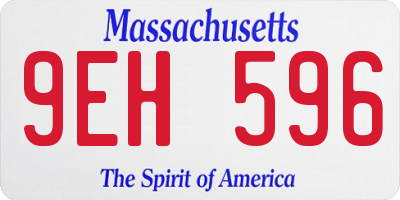 MA license plate 9EH596