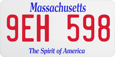 MA license plate 9EH598