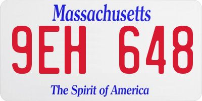 MA license plate 9EH648