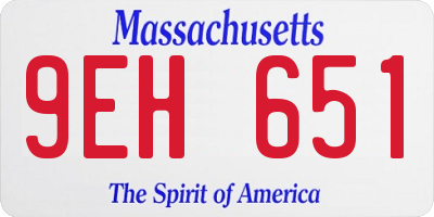 MA license plate 9EH651