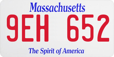 MA license plate 9EH652