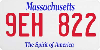 MA license plate 9EH822