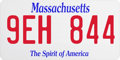 MA license plate 9EH844