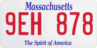 MA license plate 9EH878