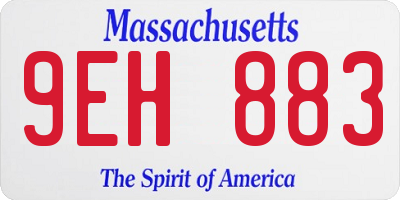 MA license plate 9EH883