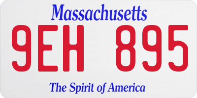 MA license plate 9EH895