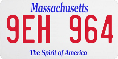 MA license plate 9EH964