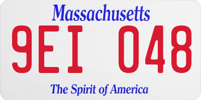 MA license plate 9EI048