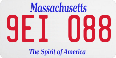 MA license plate 9EI088