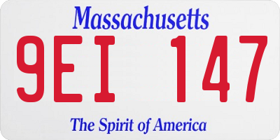 MA license plate 9EI147