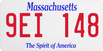 MA license plate 9EI148