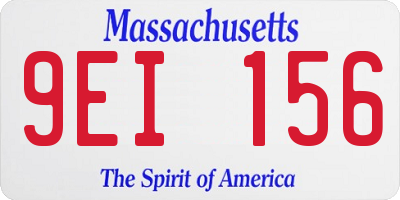MA license plate 9EI156