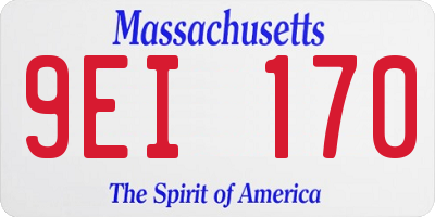 MA license plate 9EI170